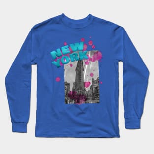 New York Drip - Teal/Pink Long Sleeve T-Shirt